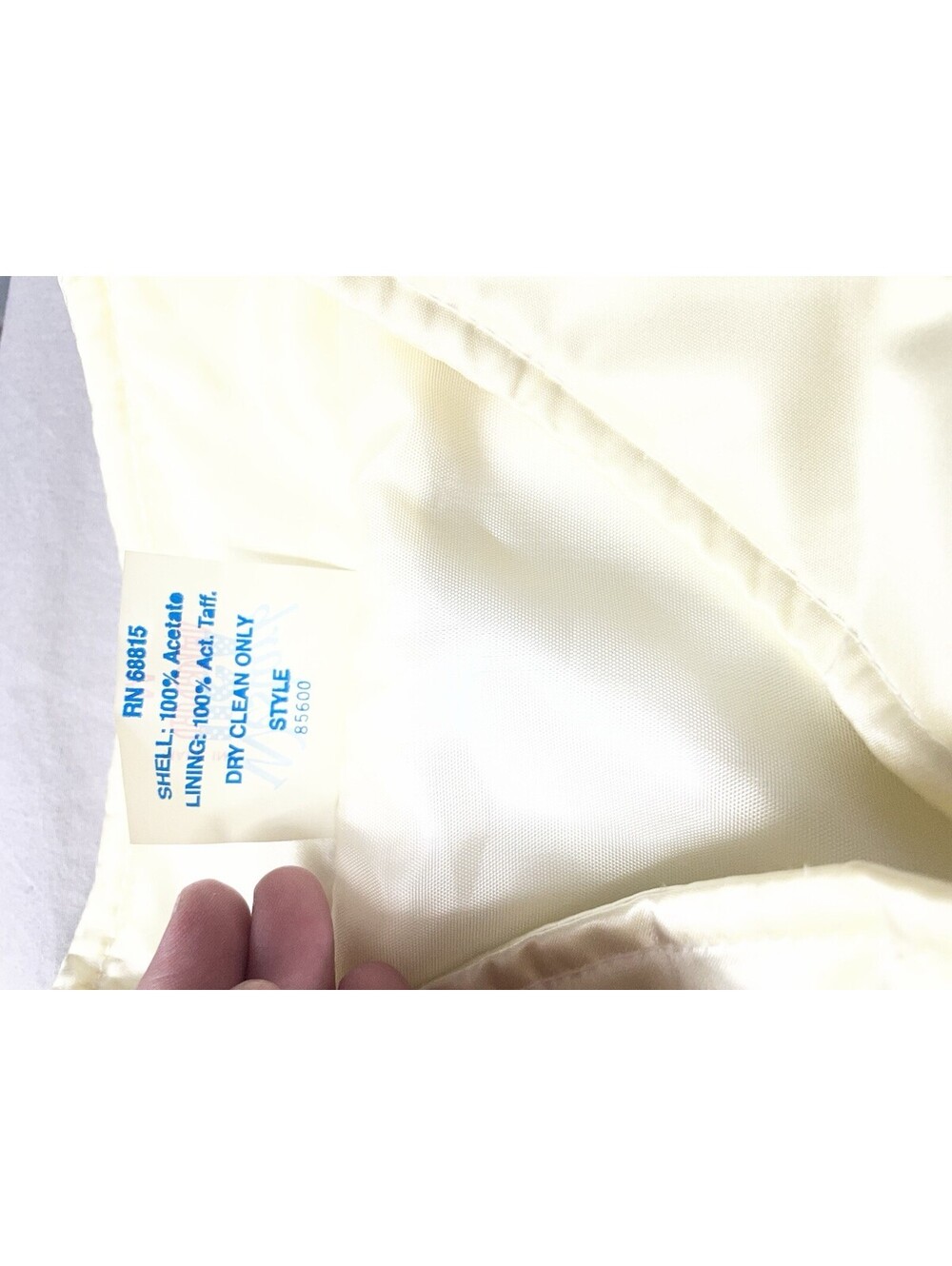 Vintage Westark Satin Varsity Jacket USA Cream/ White Bomber 90s Streetwear M - Picture 3 of 8